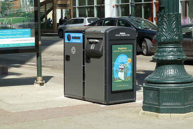 bigbelly smart commercial trash cans