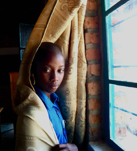 student at karambi secondary school in rwanda
