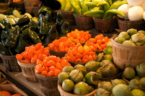 mexican vegetables at an open air market
