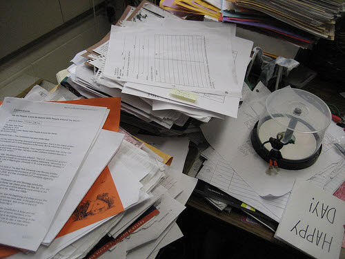 a messy desk
