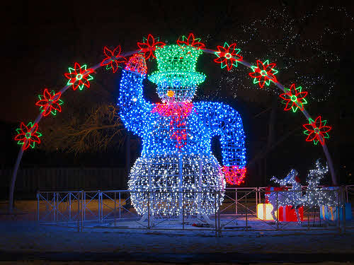 led holiday lights snowman