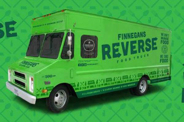 how to reduce food waste - the reverse food truck from finnegan's beer