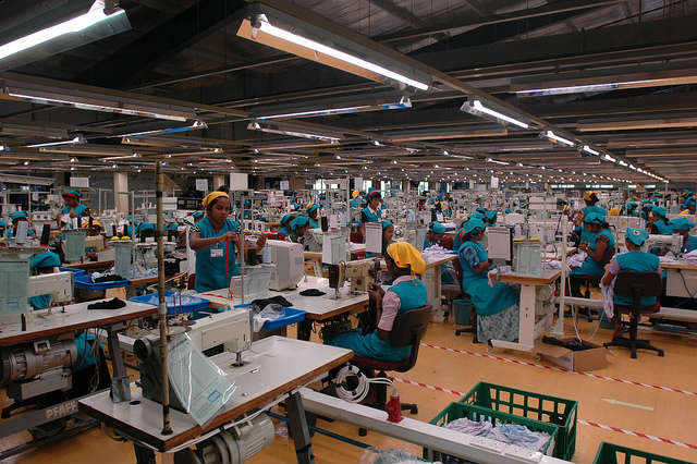 a large garment factory