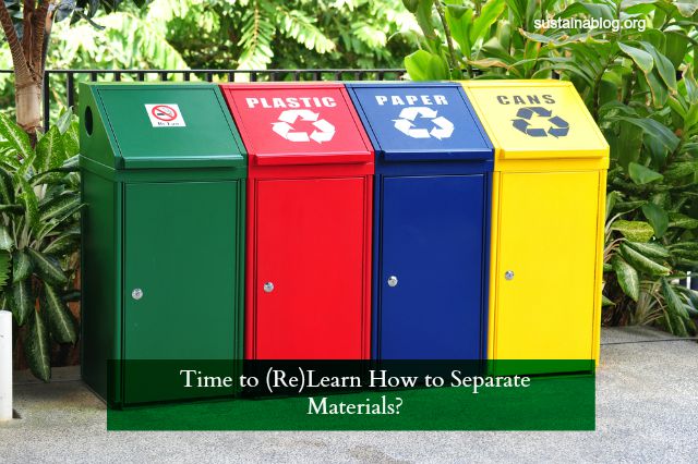 recycling bins for separate materials