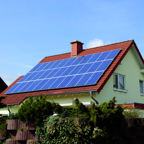 solar panels on a house