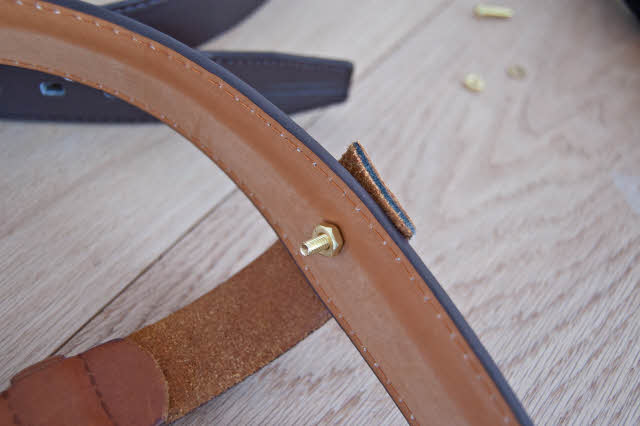old belt with new hole for caddy project