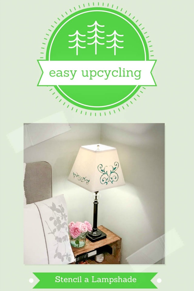 upcycle lampshade with stencils